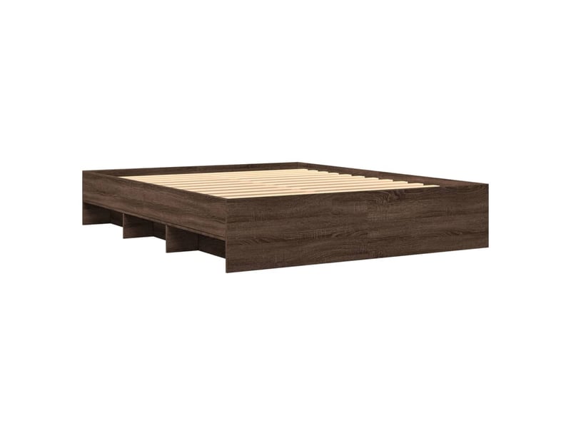  Lit double- lit adulte -  cadre de lit sans matelas chêne marron 150x200 cm  - Conforama C