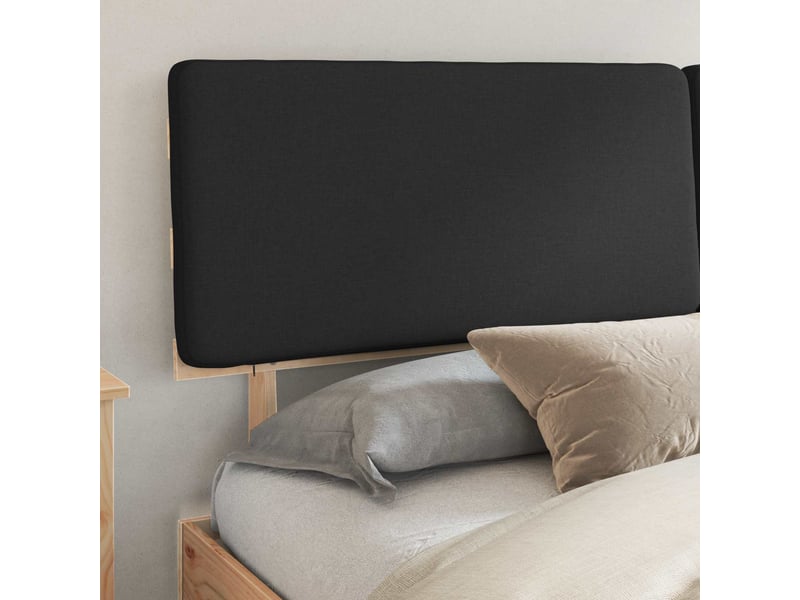  Lit double- lit adulte -  cadre de lit avec tête de lit rembourrée noir 200 x 200 cm  - Conforama B