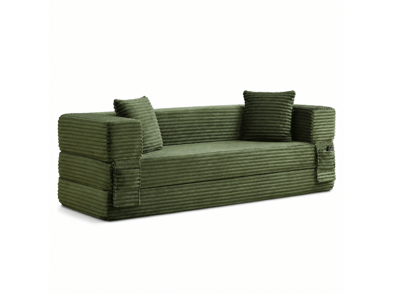  Canapé convertible sans armature – velours côtelé – modulable en lit de sol – 200 cm  - Conforama A