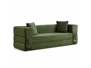 Canapé convertible sans armature – velours côtelé – modulable en lit de sol – 200 cm