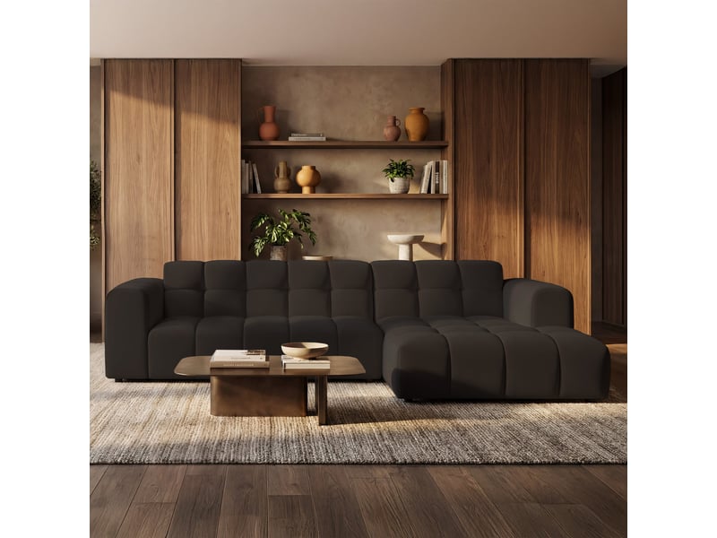 Selsey boloon - canapé d'angle - 300 cm - velours marron Boloon - Conforama B