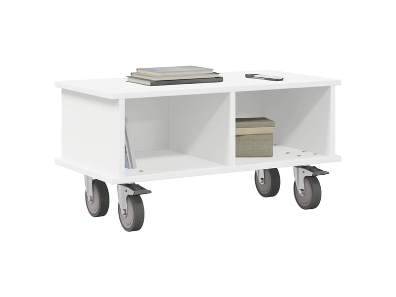  Meuble tv - banc tv - meuble de rangement 68,5 x 35 x 35 cm blanc bois d'ingénierie  - Conforama C
