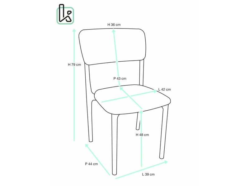  Lot de 2 chaises de cuisine rim roses avec assise rembourrée en simili cuir  - Conforama R