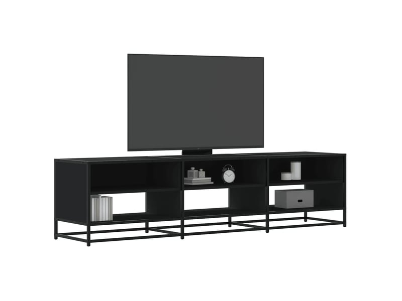  Meuble tv - banc tv - meuble de rangement noir 180x40x46 cm bois d'ingénierie  - Conforama B