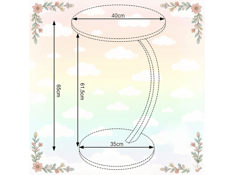  Table d’appoint ronde en c pour canapé - lpospi - patins réglables, mdf et métal noir vintage 40 × 64,5 cm  - Conforama D