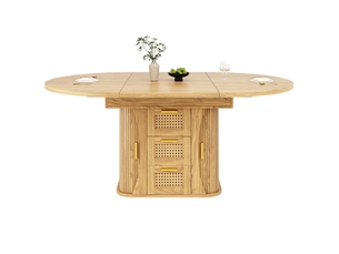 Table de salle à manger extensible,118-158x118x77.1 cm,mdf,coloris bois naturel