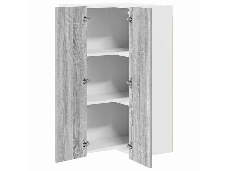  Meuble de rangement, armoire suspendue gris sonoma et blanc 57x57x100cm  - Conforama E