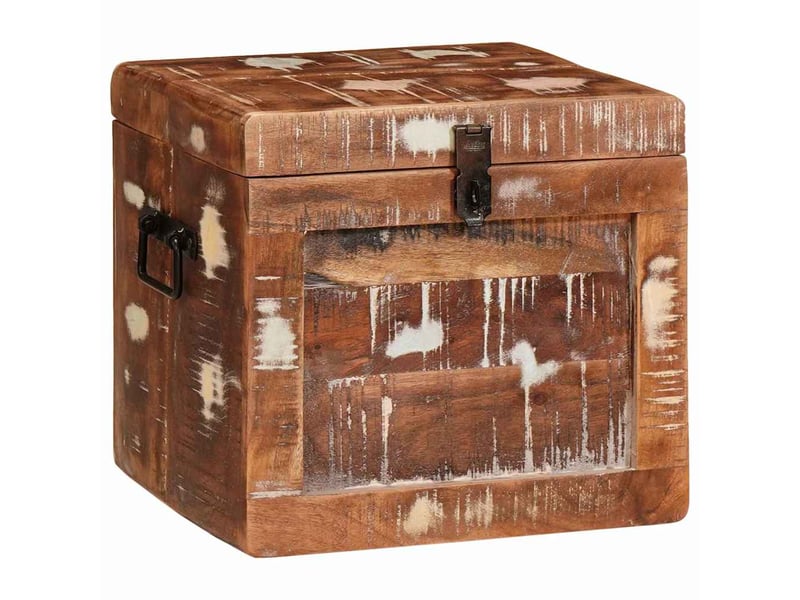  Boîte de rangement, coffre de rangement avec stockage marron bois de mangue massif shl1037  - Conforama B