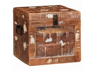 Boîte de rangement, coffre de rangement avec stockage marron bois de mangue massif shl1037