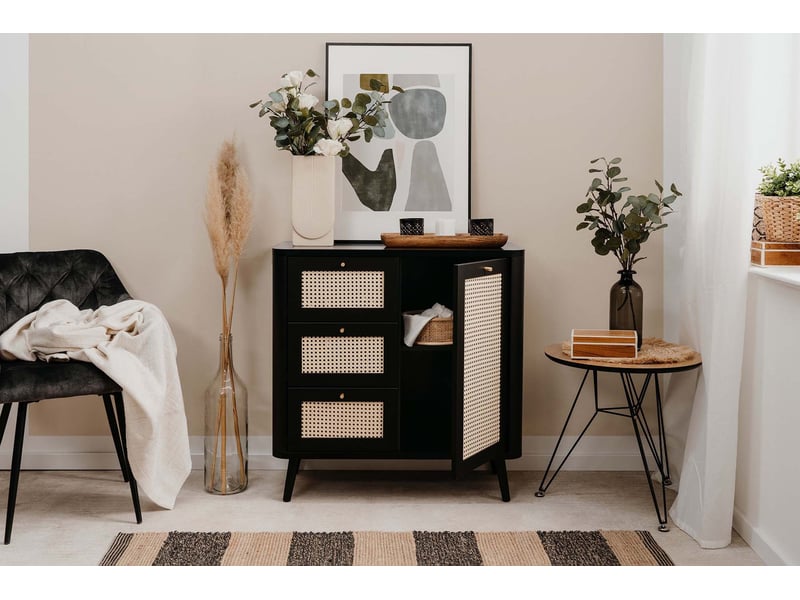 Buffet 1 porte MALAYA coloris bois clair - Conforama Y
