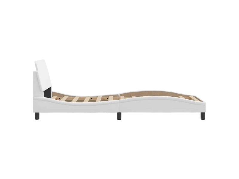 Lit simple- lit adulte - cadre de lit dover blanc 80x200 cm similicuir - Conforama D