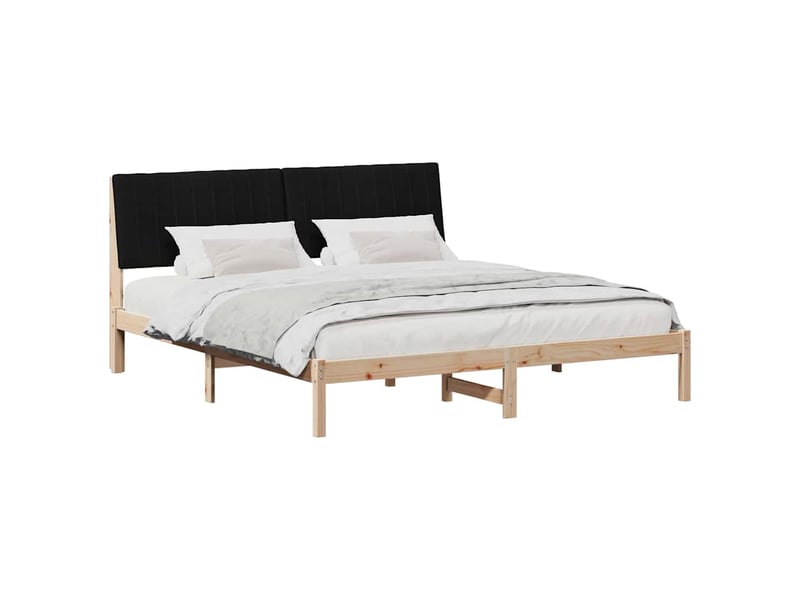  Lit double- lit adulte -  cadre de lit avec tête de lit marron 180 x 200 cm pin massif  - Conforama B