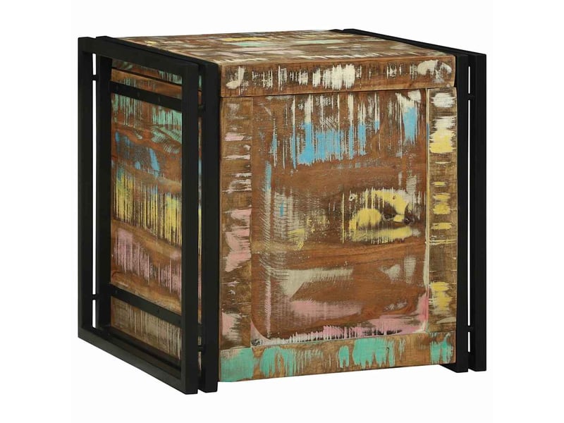  Boîte de rangement, coffre de rangement marron et noir 50x50x50 cm shl94459  - Conforama D