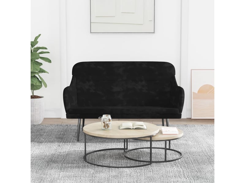  Banc chambre, banc de lit noir 110x76x80 cm velours  - Conforama B