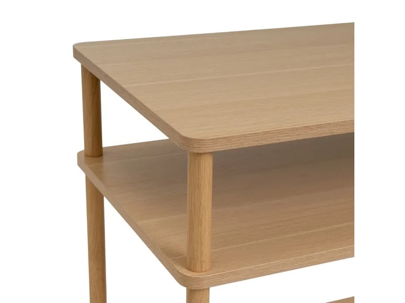  Table basse rectangulaire avec 3 plateaux, coloris bois naturel - longueur 80 x profondeur 40 x hauteur 56 cm  - Conforama C