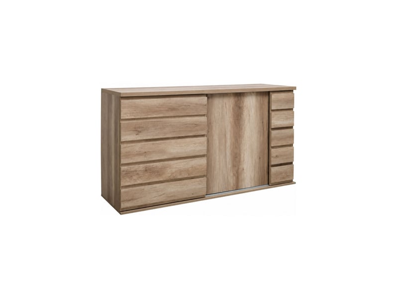  Ensemble romi chêne dab canyon – buffet 160 cm à 2 portes coulissantes et 3 miroirs 60x60 cm  - Conforama D