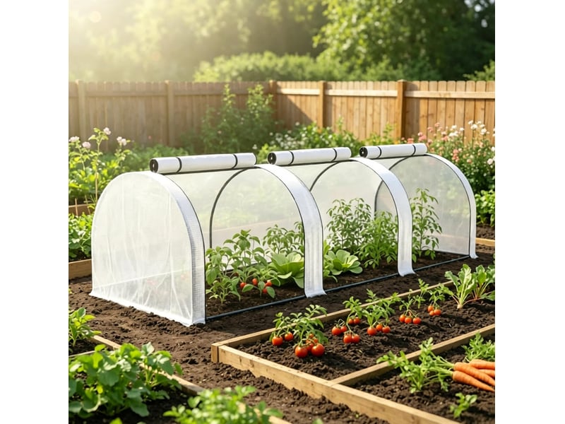 Serre de jardin modulaire 295x100x80 cm – blanche – 3 ouvertures zippées pour protéger vos cultures - Conforama D