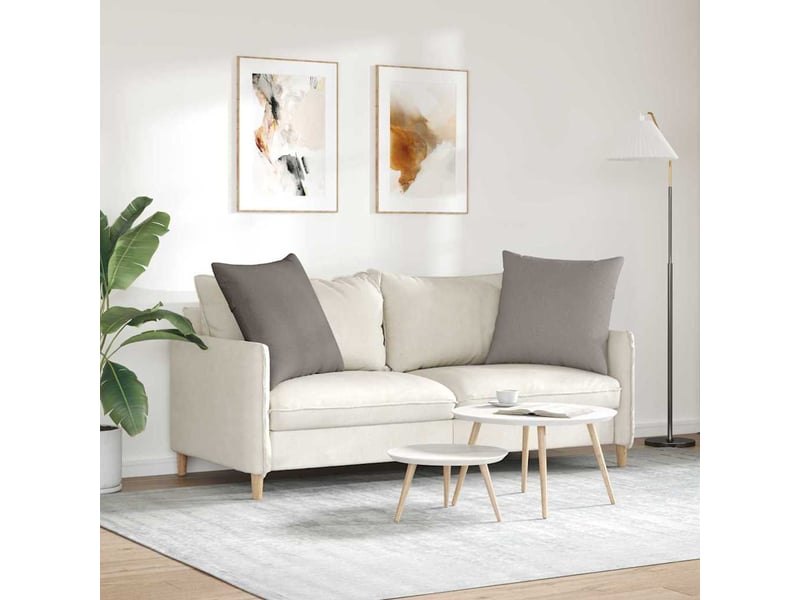 Lot de 2 coussins de canapé, coussins décoratifs tissu taupe 60 x 60 cm cf58964 - Conforama D