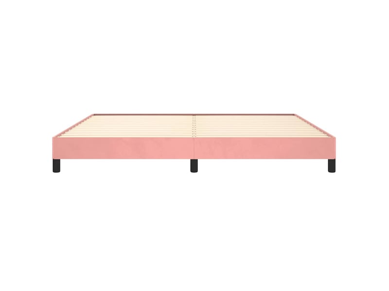  Lit double- lit adulte -  cadre de lit sans matelas rose 200x200 cm velours  - Conforama D