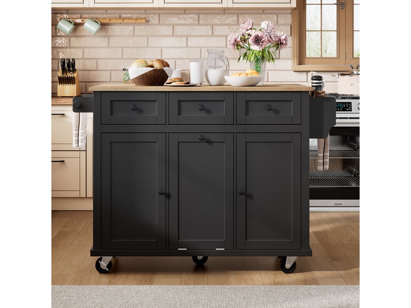  Desserte 3 portes 3 tiroirs coloris noir mdf desserte noir - Conforama B