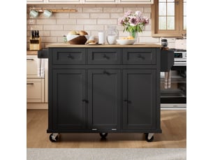 Desserte 3 portes 3 tiroirs coloris noir mdf