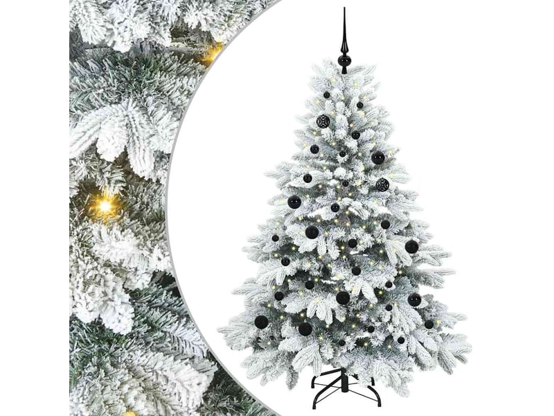 Sapin de noël - arbre de noël artificiel avec 150 led blanc 150 cm pe et pvc - Conforama A