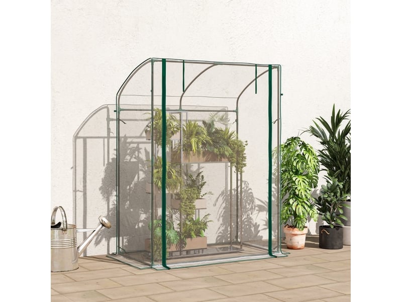  Serre de jardin 128 x 70 x 170 cm – transparente – porte enroulable zippée, ancrage au sol inclus  - Conforama B