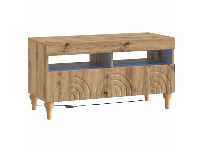  Ensemble de 3 meubles tv led chêne artisanal bois d'ingénierie shl46827  - Conforama E