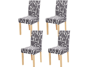 Housses de chaise ensemble de pièces, élastiques, amovibles, lavables, taille universelle gris
