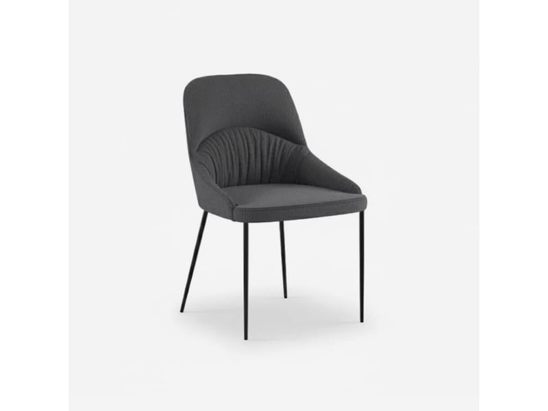  Lot de 4 chaises rembourrées en tissu facile à nettoyer harmony - gris foncé  - Conforama C