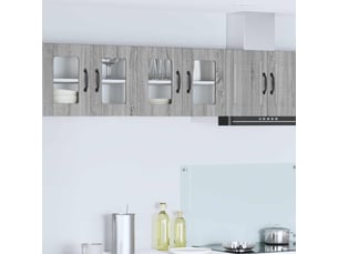 Meuble mural de cuisine, cabinet en verre mural gris sonoma 60x31x40cm