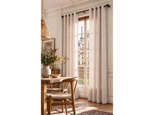 Lot de 2 rideaux à œillets 140 x 240 cm victoria fils teints jacquard