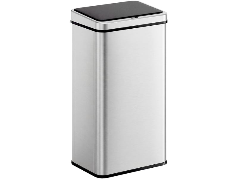  Poubelle à capteur de 50l, couvercle à fermeture en douceur, poubelle de cuisine automatique acier inoxydable, argenté  - Conforama A