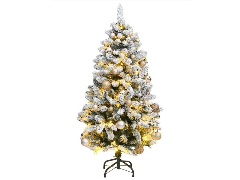  Sapin de noël, arbre de noël artificiel articulé 150 led et boules 120 cm cf61158  - Conforama B
