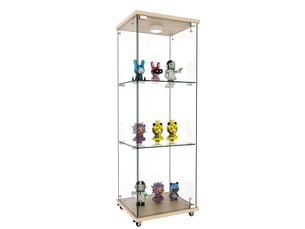 Vitrine coloris naturel 2 étagère(s) <strong>FLORAGRACE</strong> <strong></strong> - 42.5 cmx121.7 cm