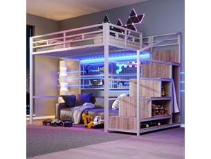 Lit mezzanine 140x200 cm <strong></strong> <strong>Radiant Stride</strong> coloris blanc