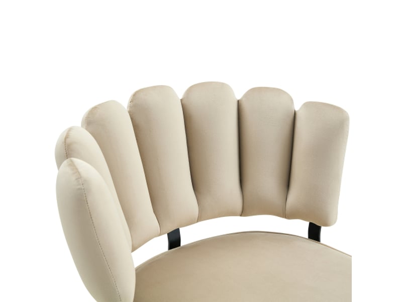 Set de 2 chaises de salle à manger européennes - dossier fleuri, velours structuré, pieds métal noirs - 80 cm - salon - Conforama D