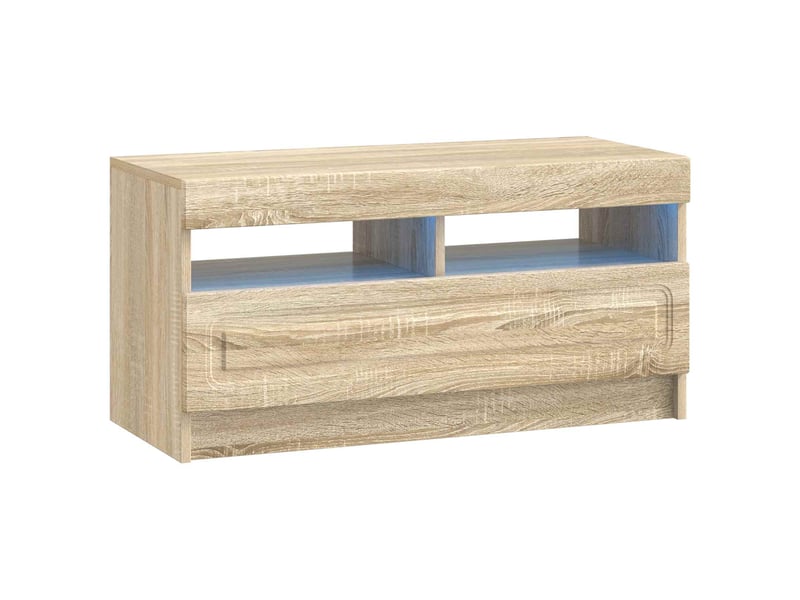 Meuble tv - banc tv - meuble de rangement led utrecht 3 pcs chêne sonoma bois d'ingénierie  - Conforama E