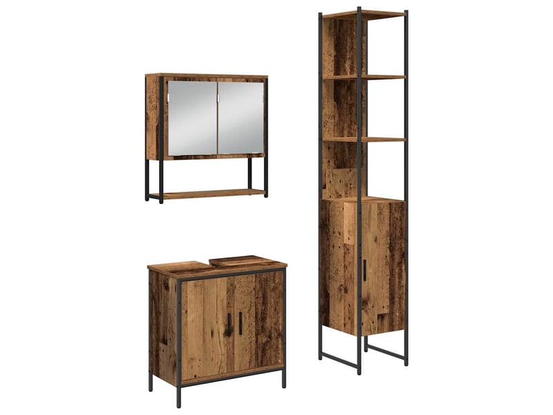  Ensemble de mobilier de salle de bain 3 pièces marron cf64479  - Conforama A