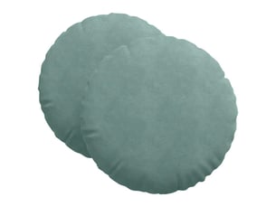 Lot de 2 coussins de siège, coussins décoratifs velours vert mer ø60 x 21 cm cf59923