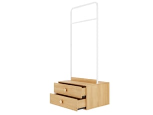 Portant à vêtements enfant,70x55x168 cm,avec 2 tiroirs,mdf,blanc et effet bois