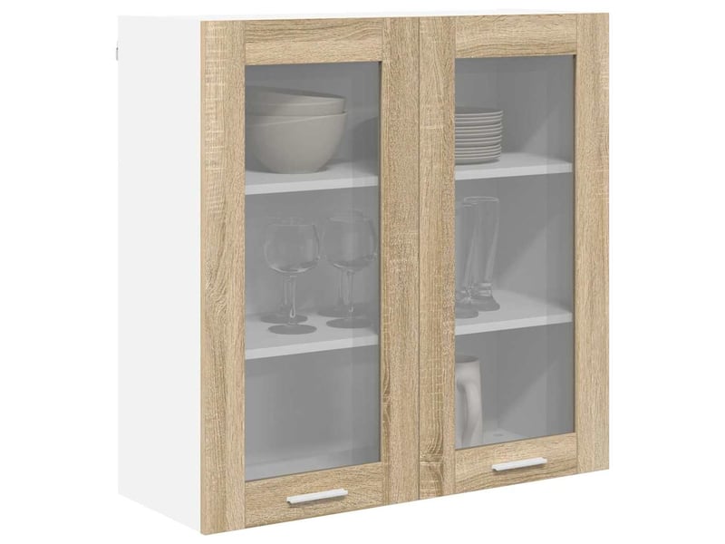  Meuble de rangement cuisine, armoire suspendue chêne sonoma 80x31x80cm shl6735  - Conforama C