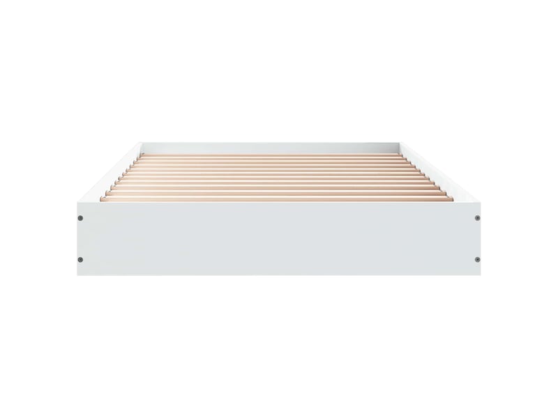 Lit simple- lit adulte - cadre de lit au sol blanc 80 x 200 cm bois d'ingénierie - Conforama C