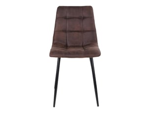Lot de 2 chaises de salle à manger middelfart en microfibre marron foncé avec pieds noirs