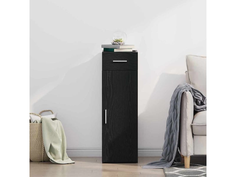  Buffet - bahut - meuble de rangement avec tiroir chêne noir 30 x 42,5 x 93 cm  - Conforama D
