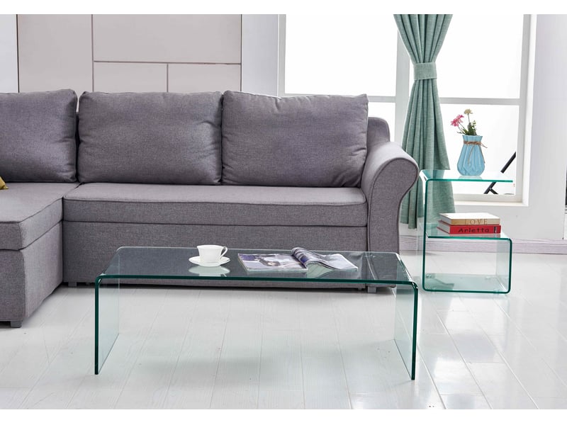  Table basse, 100x50x35 cm, en verre, bicolore cao-W3823P423737-conf-NEW - Conforama R