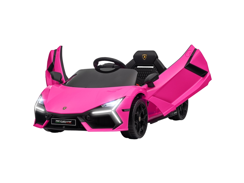  Voiture électrique pour enfants de 3 à 5 ans, conduite souple, télécommandée, avec klaxon, en plastique et métal, rose  - Conforama B