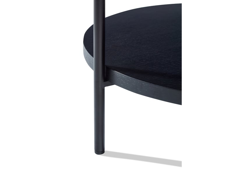  Table basse ronde avec 2 plateaux, tables gigognes, en bois massif et mdf, noir - uvrion  - Conforama D