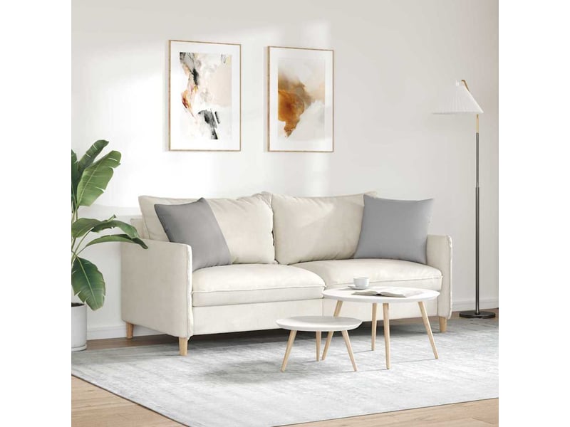Lot de 2 coussins de canapé, coussins décoratifs tissu gris nuage 45 x 45 cm cf58878 - Conforama D