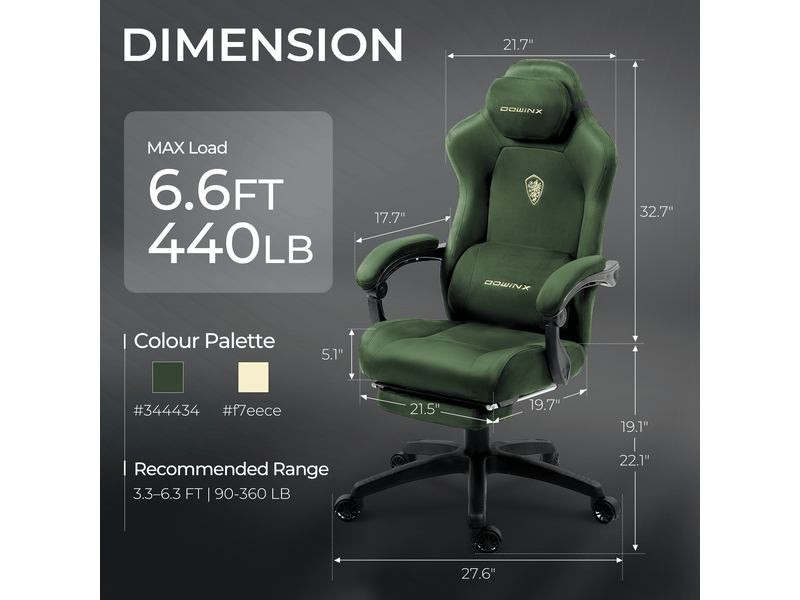  Fauteuil gaming ergonomique – massage – velours – assise épaisse – repose-pieds – accoudoirs – dossier inclinable jusqu’à 160° – vert  - Conforama C